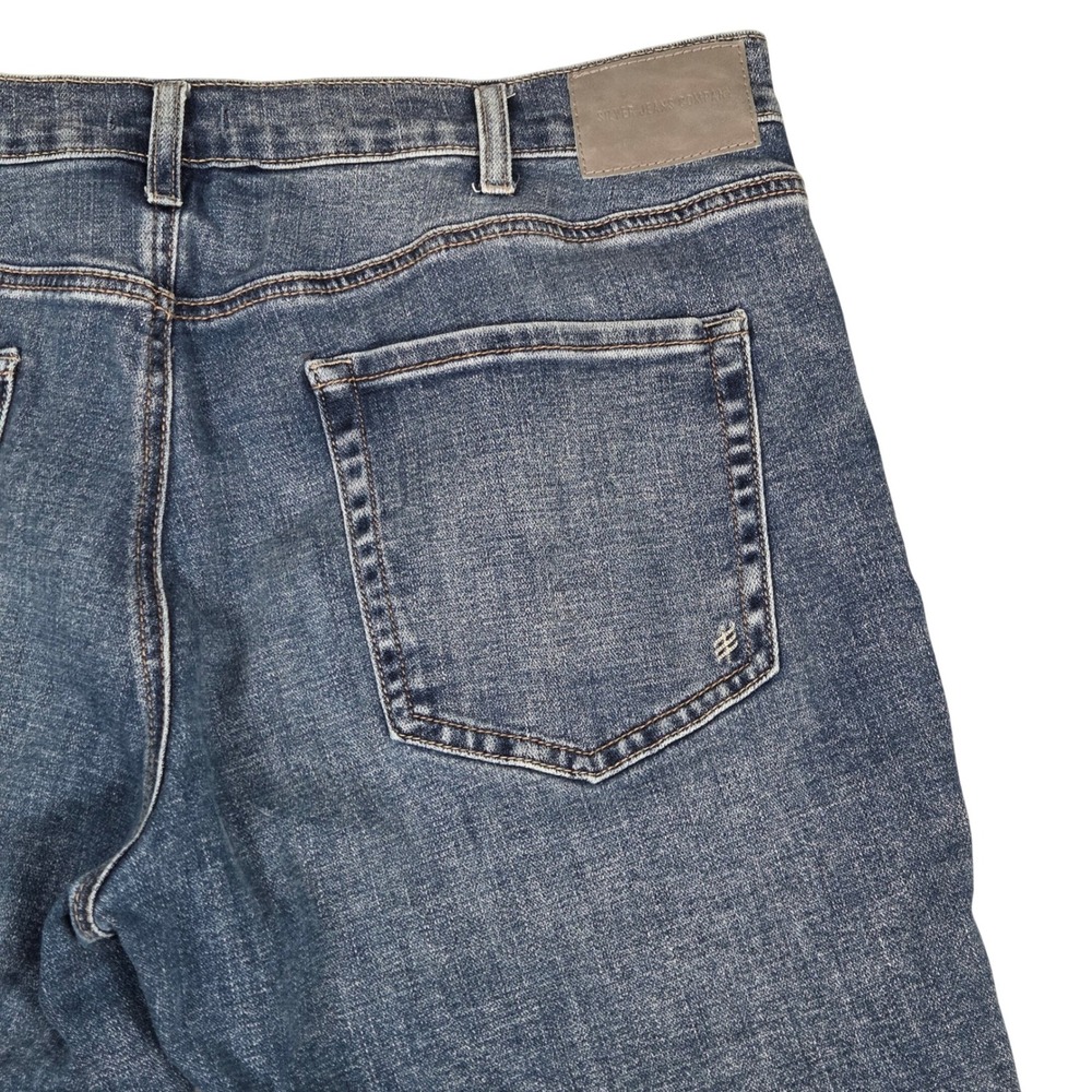 Silver Jeans Co Men 38 x 31 Gordie Loose Fit Jeans Blue Y2K Whiskering